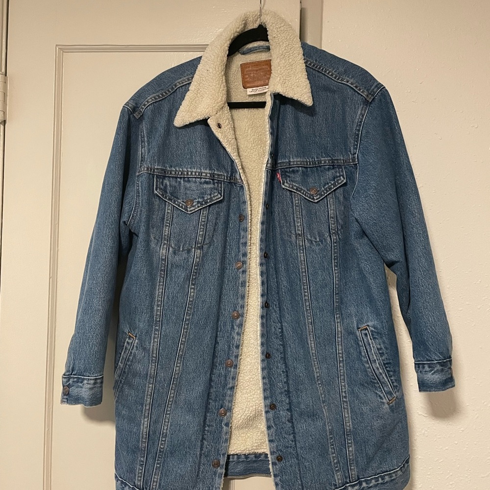 Levi's Blue Denim Sherpa Jacket